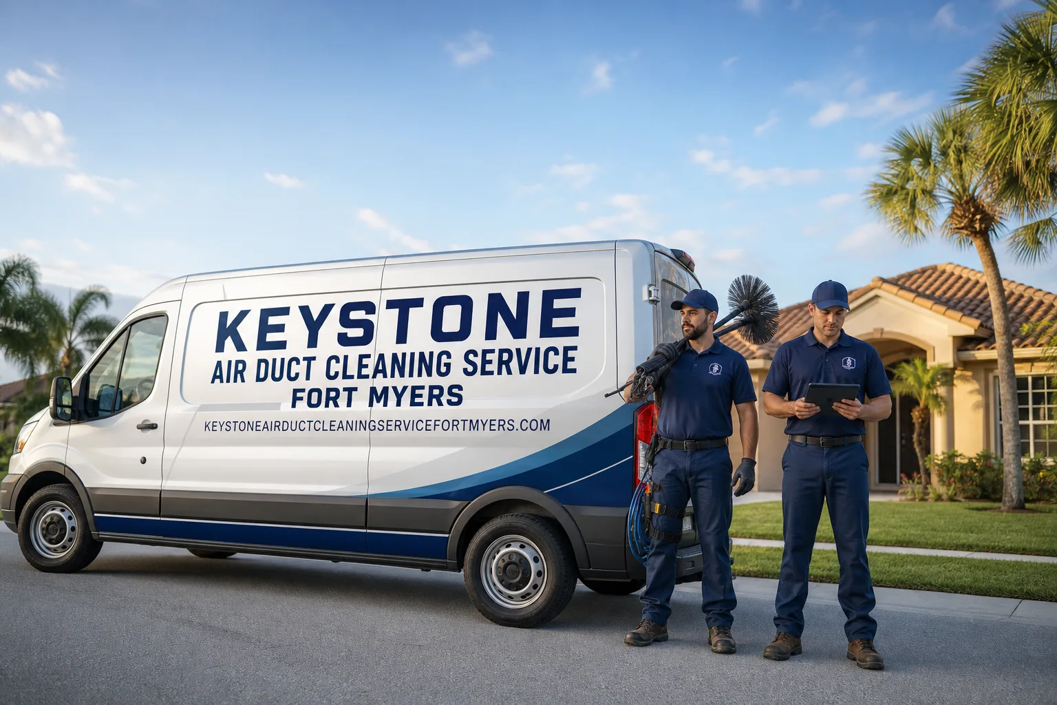Keystone Air Duct Cleaning Service Fort Myers service vehicle and crew in Fort Myers, FL